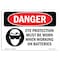 Signmission OSHA Danger Sign, Eye Protection Must Be Worn, 5in X 3.5in Decal, 5" W, 3.5" H, Landscape OS-DS-D-35-L-1224 - alternate 1